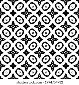 floral seamless pattern background. Geometric ornament for wallpapers and backgrounds. pattern with Black and white color.