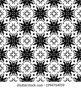 floral seamless pattern background. Geometric ornament for wallpapers and backgrounds. pattern with Black and white color.