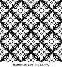 floral seamless pattern background. Geometric ornament for wallpapers and backgrounds. pattern with Black and white color.