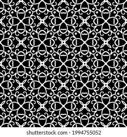 floral seamless pattern background. Geometric ornament for wallpapers and backgrounds. pattern with Black and white color.