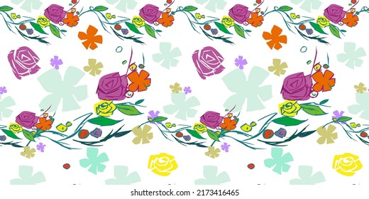 floral seamless pattern background, hand drawing