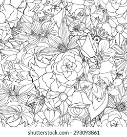 Coloring Book Page Different Flowers Leaf Stock Vector (Royalty Free ...