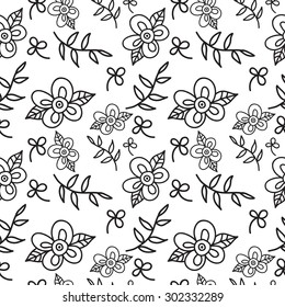 Floral seamless pattern background with leaves. Vector EPS