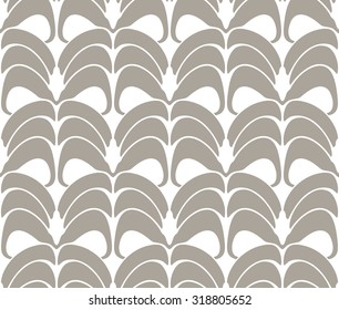 Floral seamless pattern background. Ornament with stylized leaves on hexagonal grid. Monochrome classical motif