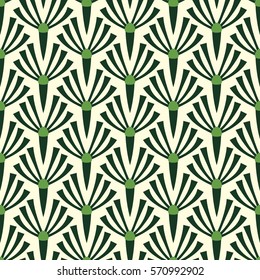 Floral seamless pattern background. Ornament stylized flowers on hexagonal grid