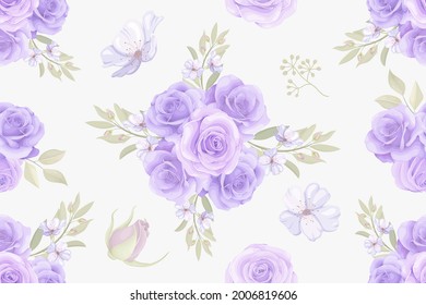 Floral seamless pattern background with soft color