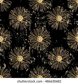 floral seamless pattern background, with strokes and splashes