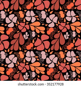Floral seamless pattern. Background with stylized flowers and leaves. 