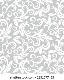 Floral seamless pattern and background. Swirl illustration, wallpaper.
