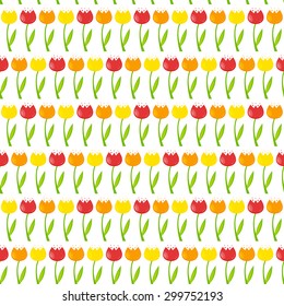 Floral Seamless Pattern Background with Tulips Vector Illustration EPS10