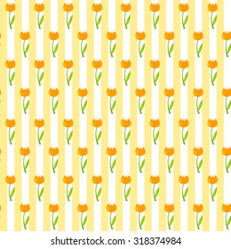 Floral Seamless Pattern Background with Tulips Vector Illustration EPS10
