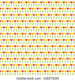 Floral Seamless Pattern Background with Tulips Vector Illustration EPS10