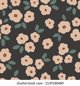 Floral seamless pattern background, vector repeating digital paper for fabric, wallpaper, stationery, textile. 