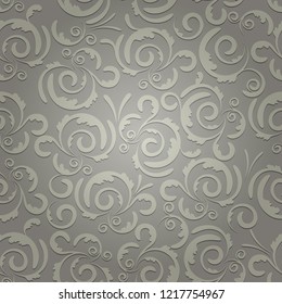 Floral seamless pattern, background and wallpaper.  Plant texture for fabric, wrapping, wallpaper and paper. Decorative print.