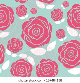 Floral Seamless Pattern Background for Wedding and Birthday. Vector Illustration