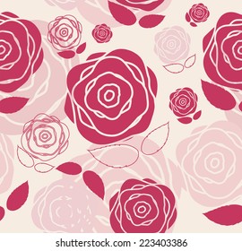 Floral Seamless Pattern Background for Wedding and Birthday. Vector Illustration EPS10