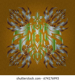 Floral seamless pattern. Seamless background. Yellow and green ornament. Wallpaper baroque, damask.