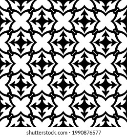 
floral seamless pattern background.Geometric ornament for wallpapers and backgrounds. Black and white pattern. 