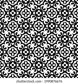 
fondo de patrón sin costuras floral.Ornamento geométrico para fondos de paredes y fondos. Patrón blanco y negro. 