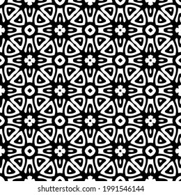 floral seamless pattern background.Geometric ornament for wallpapers and backgrounds. Black and white pattern. 