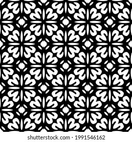 floral seamless pattern background.Geometric ornament for wallpapers and backgrounds. Black and white pattern. 