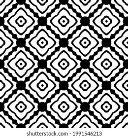 floral seamless pattern background.Geometric ornament for wallpapers and backgrounds. Black and white pattern. 