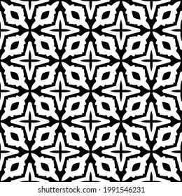 floral seamless pattern background.Geometric ornament for wallpapers and backgrounds. Black and white pattern. 