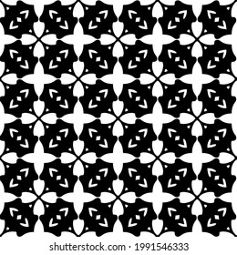 floral seamless pattern background.Geometric ornament for wallpapers and backgrounds. Black and white pattern. 