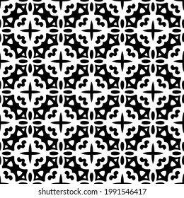 floral seamless pattern background.Geometric ornament for wallpapers and backgrounds. Black and white pattern. 