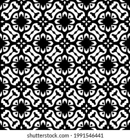 floral seamless pattern background.Geometric ornament for wallpapers and backgrounds. Black and white pattern. 