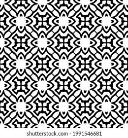floral seamless pattern background.Geometric ornament for wallpapers and backgrounds. Black and white pattern. 