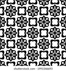 floral seamless pattern background.Geometric ornament for wallpapers and backgrounds. Black and white pattern. 