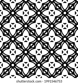 fondo de patrón sin costuras floral.Ornamento geométrico para fondos de paredes y fondos. Patrón blanco y negro. 