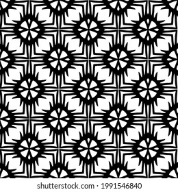 fondo de patrón sin costuras floral.Ornamento geométrico para fondos de paredes y fondos. Patrón blanco y negro. 