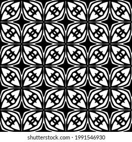 fondo de patrón sin costuras floral.Ornamento geométrico para fondos de paredes y fondos. Patrón blanco y negro. 