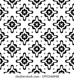 fondo de patrón sin costuras floral.Ornamento geométrico para fondos de paredes y fondos. Patrón blanco y negro. 