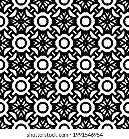 floral seamless pattern background.Geometric ornament for wallpapers and backgrounds. Black and white pattern. 
