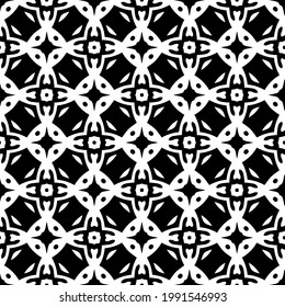 floral seamless pattern background.Geometric ornament for wallpapers and backgrounds. Black and white pattern. 