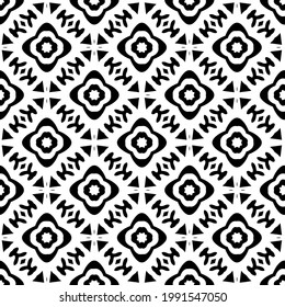 floral seamless pattern background.Geometric ornament for wallpapers and backgrounds. Black and white pattern. 