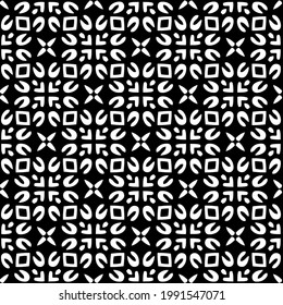floral seamless pattern background.Geometric ornament for wallpapers and backgrounds. Black and white pattern. 