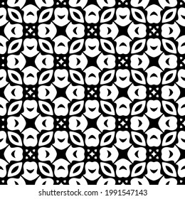 floral seamless pattern background.Geometric ornament for wallpapers and backgrounds. Black and white pattern. 