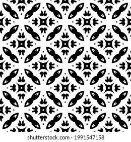 floral seamless pattern background.Geometric ornament for wallpapers and backgrounds. Black and white pattern. 