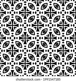 floral seamless pattern background.Geometric ornament for wallpapers and backgrounds. Black and white pattern. 
