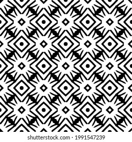 floral seamless pattern background.Geometric ornament for wallpapers and backgrounds. Black and white pattern. 