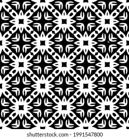 floral seamless pattern background.Geometric ornament for wallpapers and backgrounds. Black and white pattern. 