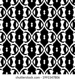 floral seamless pattern background.Geometric ornament for wallpapers and backgrounds. Black and white pattern. 