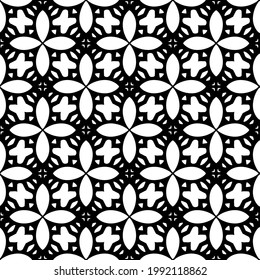 floral seamless pattern background.Geometric ornament for wallpapers and backgrounds. Black and white pattern. 