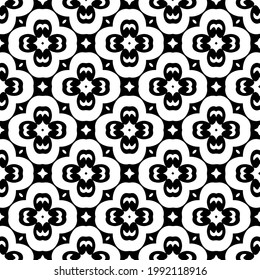 fondo de patrón sin costuras floral.Ornamento geométrico para fondos de paredes y fondos. Patrón blanco y negro. 