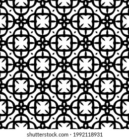 floral seamless pattern background.Geometric ornament for wallpapers and backgrounds. Black and white pattern. 