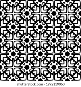 fondo de patrón sin costuras floral.Ornamento geométrico para fondos de paredes y fondos. Patrón blanco y negro. 